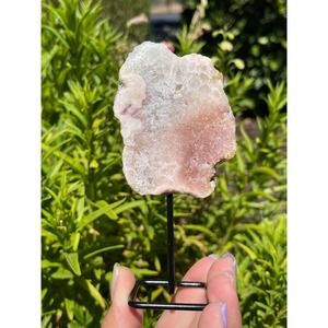 Pink Amethyst on Stand | Druzy Double Sided Pink Amethyst Slab